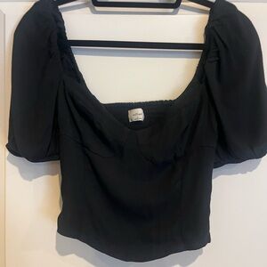 Wilfred Novella Black Puff Sleeve Top